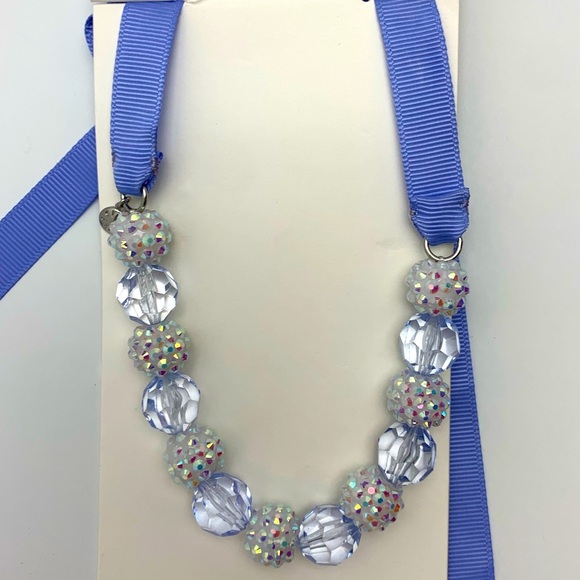 Crewcuts Other - NWT Crewcuts Girls Crystal Ribbon Necklace Purple Beaded Rhinestone